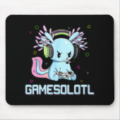 GamesolotlかわいいAxolotlビデオゲーマーかわいいアニメB マウスパッド (正面)