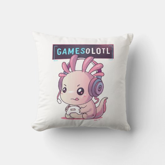 Gamesolotl - ウーパールーパーゲーマー クッション (正面)