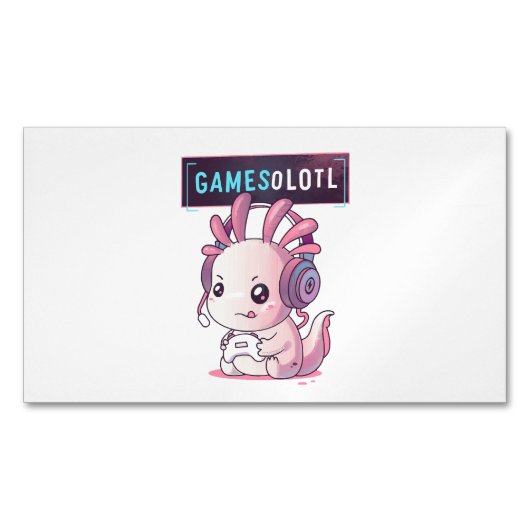 Gamesolotl - ウーパールーパーゲーマー マグネット名刺 (正面)