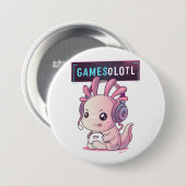 Gamesolotl - ウーパールーパーゲーマー 缶バッジ (正面&裏面)