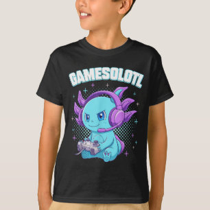 Gamesolotl ウーパールーパー ゲーマー かわいい アニメ ギフト tシャツ