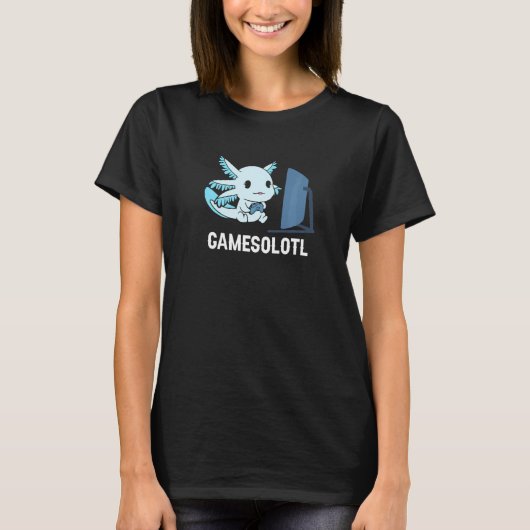 Gamesolotl AxolotlゲームコントローラAxolotlビデオ Tシャツ (正面)