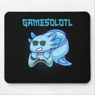 Gamesolotl AxolotlビデオゲーマーかわいいアニメキッズB マウスパッド