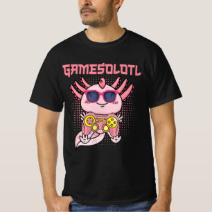 Gamesolotl AxolotlビデオゲーマーかわいいアニメキッズB Tシャツ