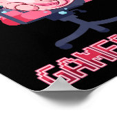 Gamesolotl Axolotlビデオゲーマーかわいいアニメゲーム ポスター (角)