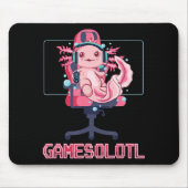 Gamesolotl Axolotlビデオゲーマーかわいいアニメゲーム マウスパッド (正面)