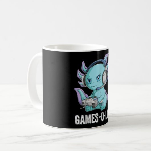 Gamesolotl Axolotlビデオゲーマーかわいいアニメボーイズ コーヒーマグカップ (正面左)