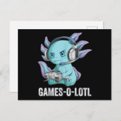 Gamesolotl Axolotlビデオゲーマーかわいいアニメボーイズ ポストカード (正面/裏面)