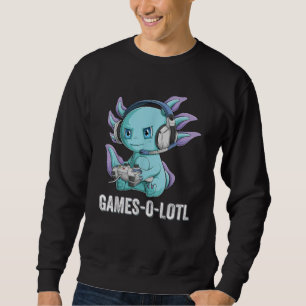 Gamesolotl AxolotlビデオゲーマーかわいいAnime boys スウェットシャツ