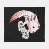 Gamesolotl AxolotlビデオゲームかわいいAnime Gaming フリースブランケット (正面(横))