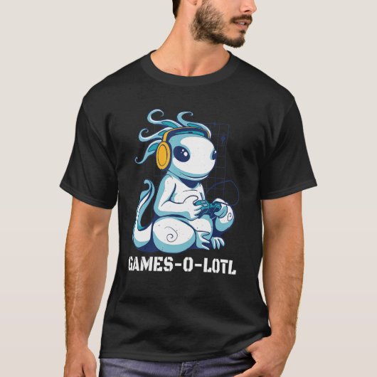 Gamesolotl Axolotl Playing Console Video Games Gam Tシャツ (正面)
