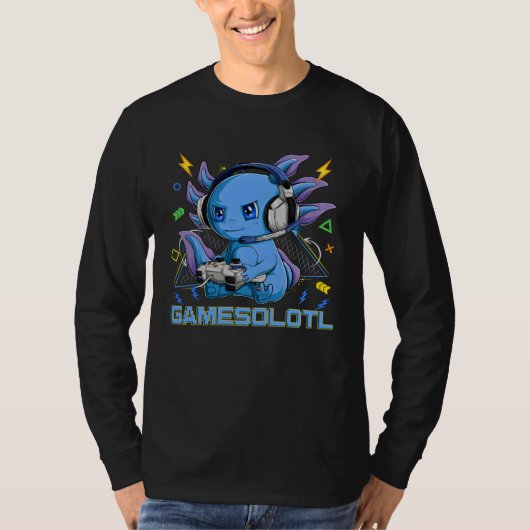 Gamesolotl Axolotl Video Game Controller Gaming Bo Tシャツ (正面)
