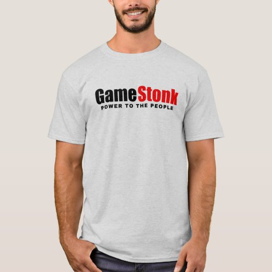 GameStonk：人々へのパワー Tシャツ (正面)