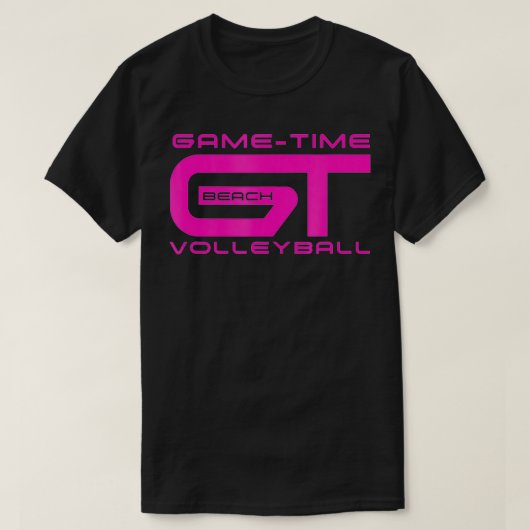 GameTimeホットピンクのロゴ Tシャツ (デザイン正面)