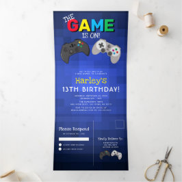 Gaming! | ビデオゲーム 誕生日 三つ折り招待状