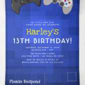 Gaming! | ビデオゲーム 誕生日 三つ折り招待状 (内部中)