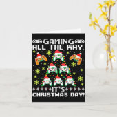 Gaming All The Way Its Christmas Day Video Gamer C カード (黄色い花)