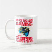 Gaming And Sleeng Gamer Valentines Day Boys Kids  コーヒーマグカップ (左)