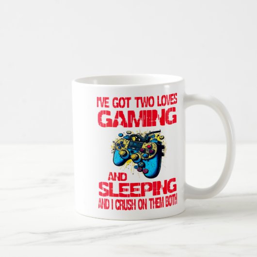 Gaming And Sleeng Gamer Valentines Day Boys Kids  コーヒーマグカップ (右)