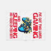 Gaming And Sleeng Gamer Valentines Day Boys Kids  フリースブランケット (正面(横))