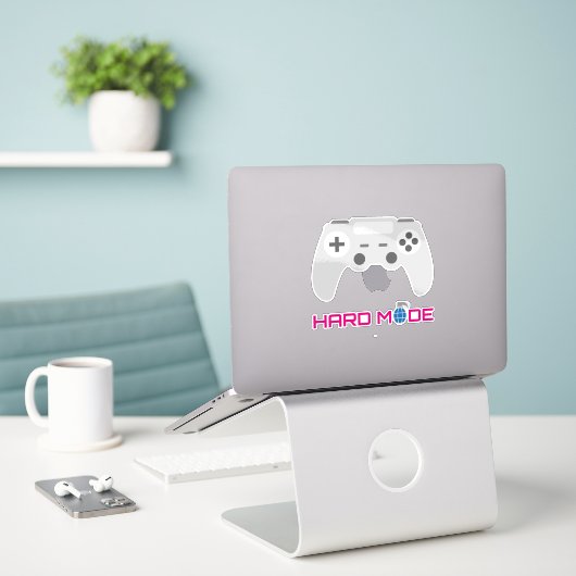 Gaming Controller Hard Mode シール (デスク上のノートパソコン)