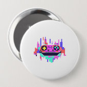 Gaming controller pixelated badge rond 10cm 缶バッジ (正面&裏面)