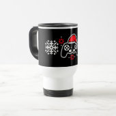 Gaming Controller Santa Hat Christmas Snowflakes トラベルマグ (正面左)