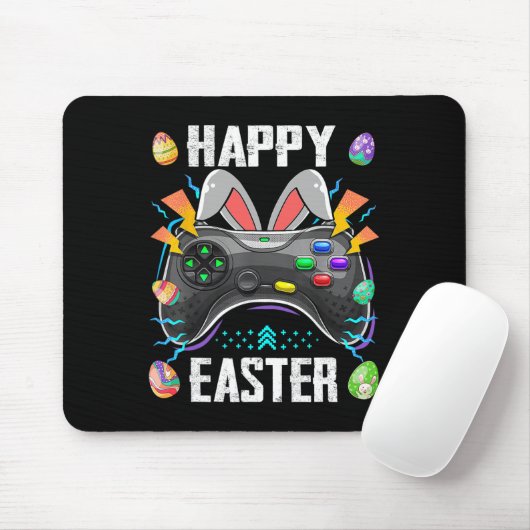 Gaming Controller With Bunny Ears Funny Easter Vid マウスパッド (マウス)