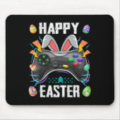 Gaming Controller With Bunny Ears Funny Easter Vid マウスパッド (正面)