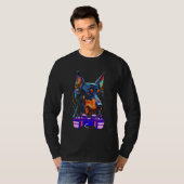 Gaming Doberman Pinscher Dog Player Video Gamer  M Tシャツ (正面フル)