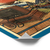 Gaming Frog Art Ukiyo-e Japanese Gamer Anime Men W ポスター (角)