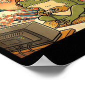 Gaming Frog Art Ukiyo-e Japanese Gamer Anime Men W ポスター (角)