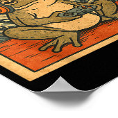 Gaming Frog Art Ukiyo-e Japanese Gamer Anime Men W ポスター (角)