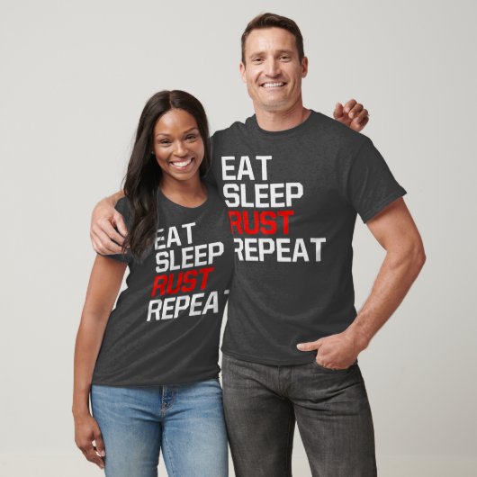 Gaming Funny Meme EAT SLEEP RUST REPEAT Game Tシャツ (ユニセックス)