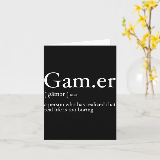 Gaming Funny Video Game Definition Gamer _ Funny G カード (黄色い花)
