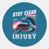 Gaming Funny Vr Gamer  ラウンドシール (正面)