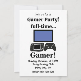 Gaming Gamer Funny Gamer Party 招待状