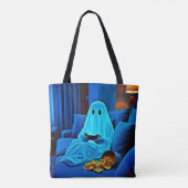 Gaming Ghost Cozy Night In Design トートバッグ (裏面)