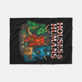 Gaming Houses And Humans Funny Game Rpg Gamer Men  フリースブランケット (正面(横))