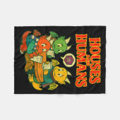 Gaming Houses And Humans Funny Rpg Gamer Men Boys  フリースブランケット (正面(横))