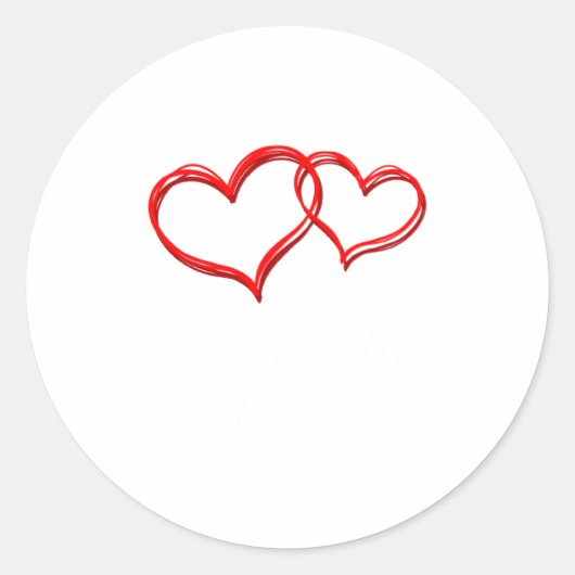 Gaming Is My Valentine Valentines Day Humor 1  ラウンドシール (正面)