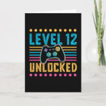 Gaming Level 12 Unlocked 12th Birthday Gamer Gift カード<br><div class="desc">Funny Level 12 Unlocked 12th Birthday Gift for Gamer and Gaming Enthusiast. Present for men women boys or girl kids and children who love to game & playing games. Retro Vintage Controller Bday design.</div>