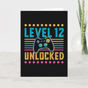 Gaming Level 12 Unlocked 12th Birthday Gamer Gift カード