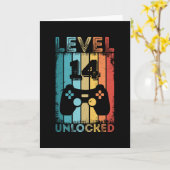 Gaming Level 14 Unlocked 14th Birthday Gift Gamer カード (黄色い花)