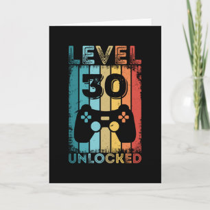 Gaming Level 30 Unlocked 30th Birthday Gift Gamer カード