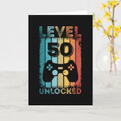 Gaming Level 50 Unlocked 50th Birthday Gift Gamer カード (黄色い花)