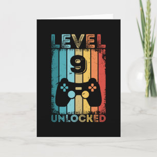 Gaming Level 9 Unlocked 9th Birthday Gift Gamer カード