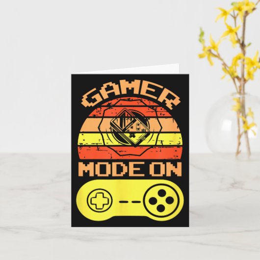 Gaming Mode On Funny Game Quotes Gift For Players  カード (黄色い花)