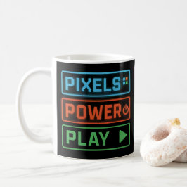 Gaming Mug – Pixels Power Play Neon Coffee Cup コーヒーマグカップ