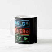 Gaming Mug – Pixels Power Play Neon Coffee Cup コーヒーマグカップ (正面左)
